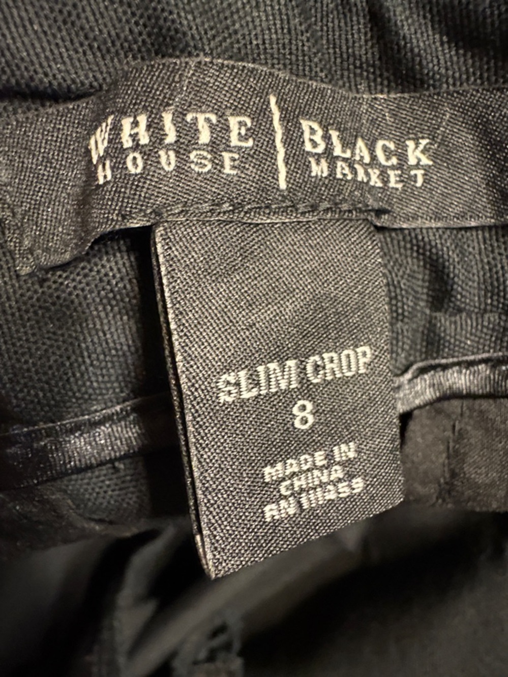White House Black Market Black Slim Crop Pants Size 8 - Picture 7 of 7